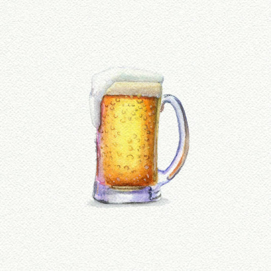 Beer Mug Miniature Watercolor Painting - Art Print