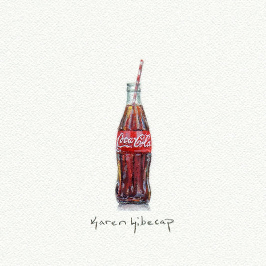 Coke Bottle Miniature Watercolor Painting - Art Print