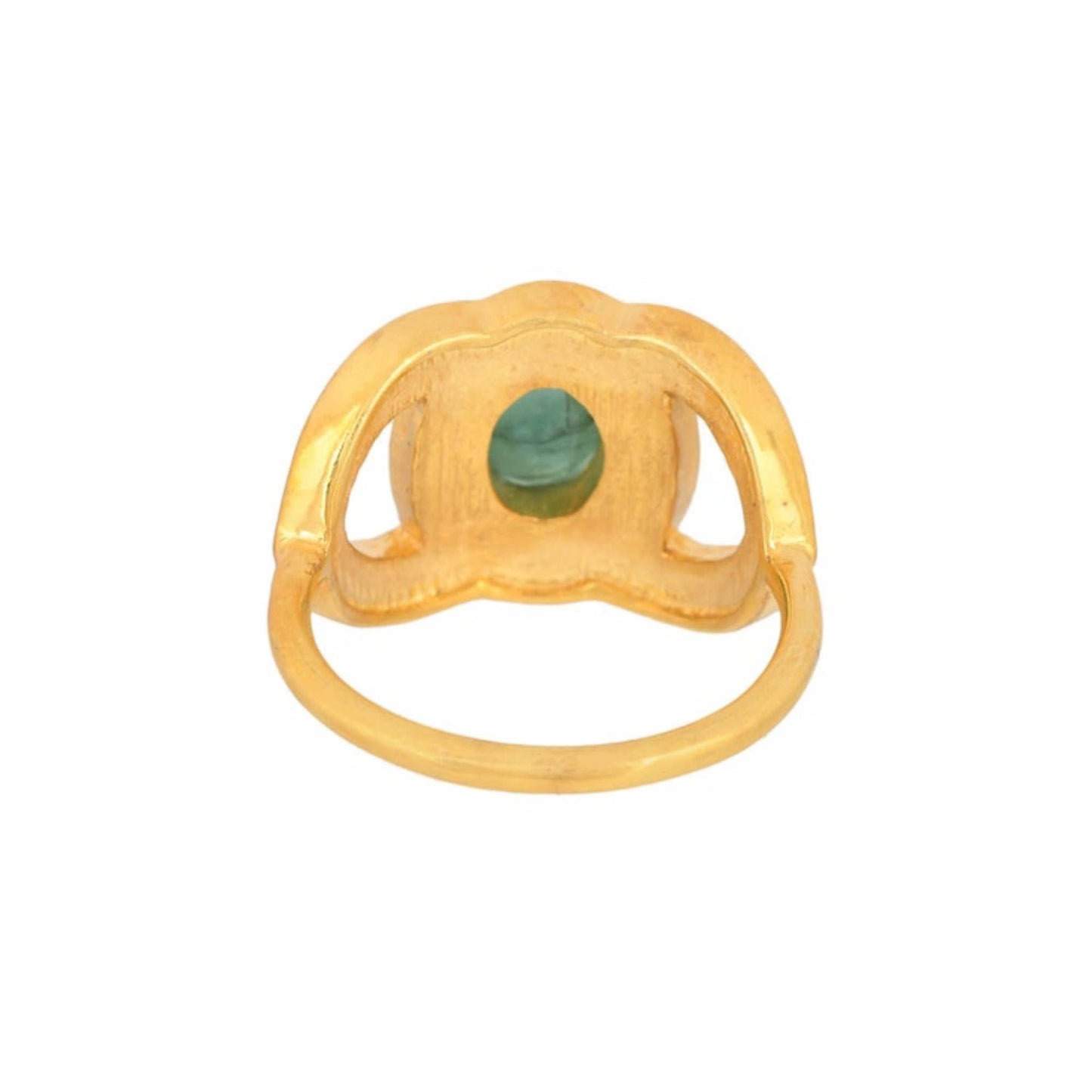 Emerald Enamel Gold Vermeil Cocktail Ring