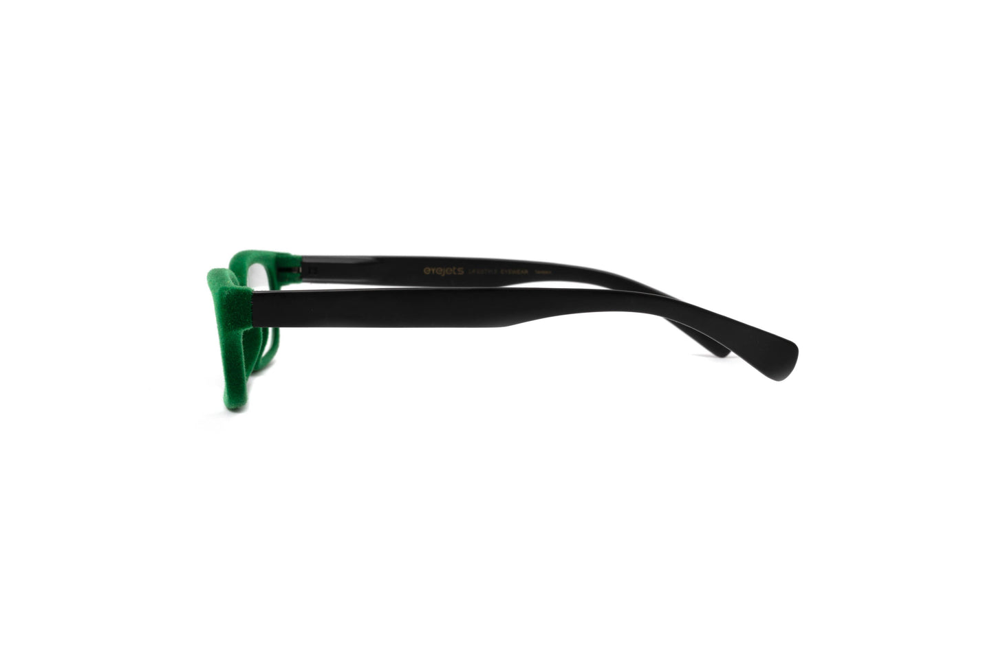 Sydney Green Velvet Reading Glasses, Matte Black Temples: +1.50