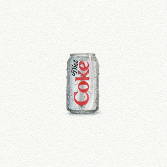 Diet Coke Miniature Watercolor Painting - Art Print