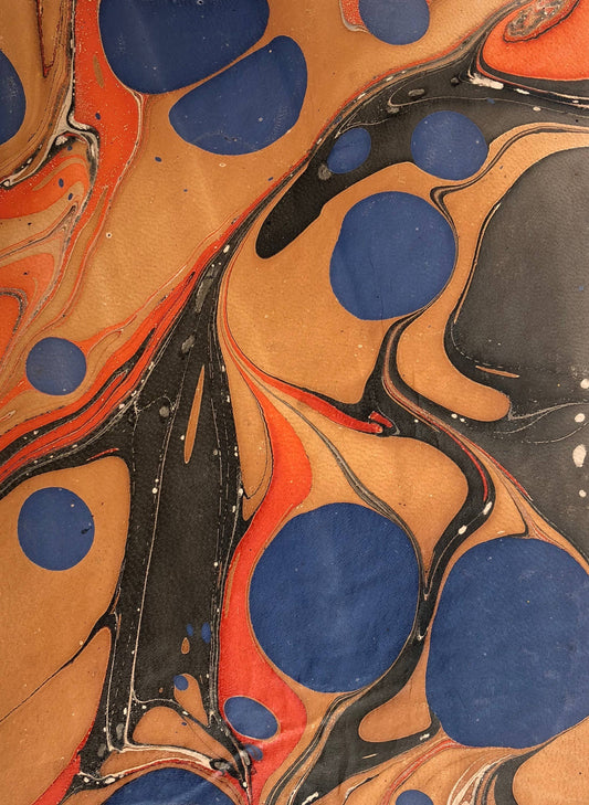 Marbled Leather Tray: IndigoOrange(IOBO)