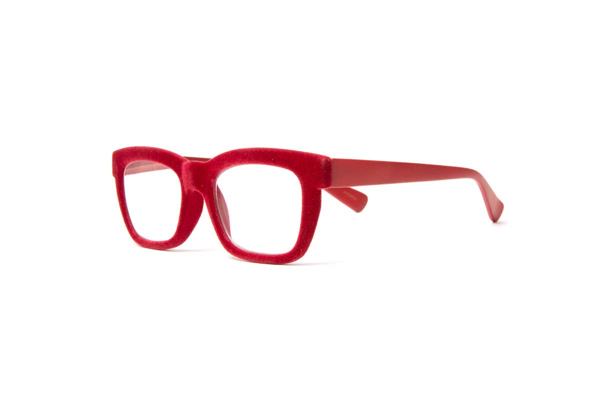 Dubai Red Velvet Unisex Reading Glasses: +1.50