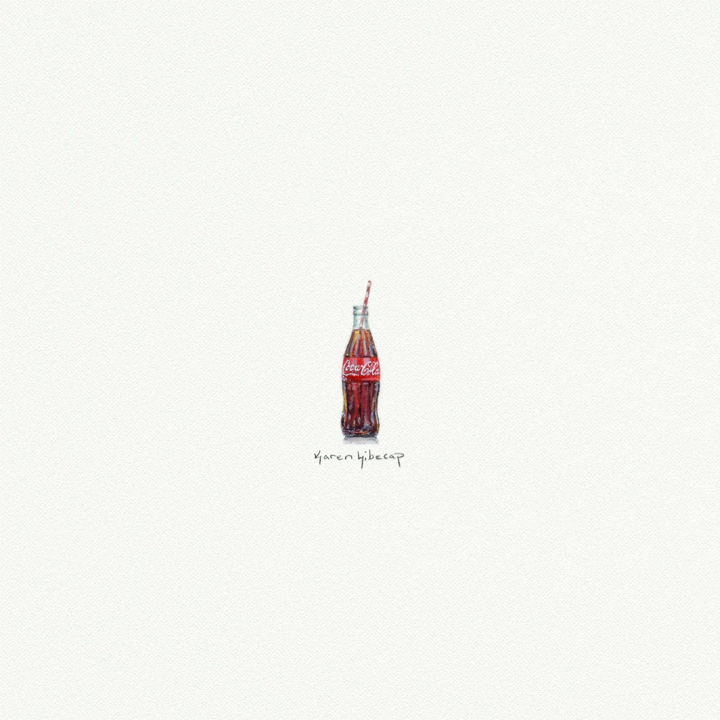 Coke Bottle Miniature Watercolor Painting - Art Print