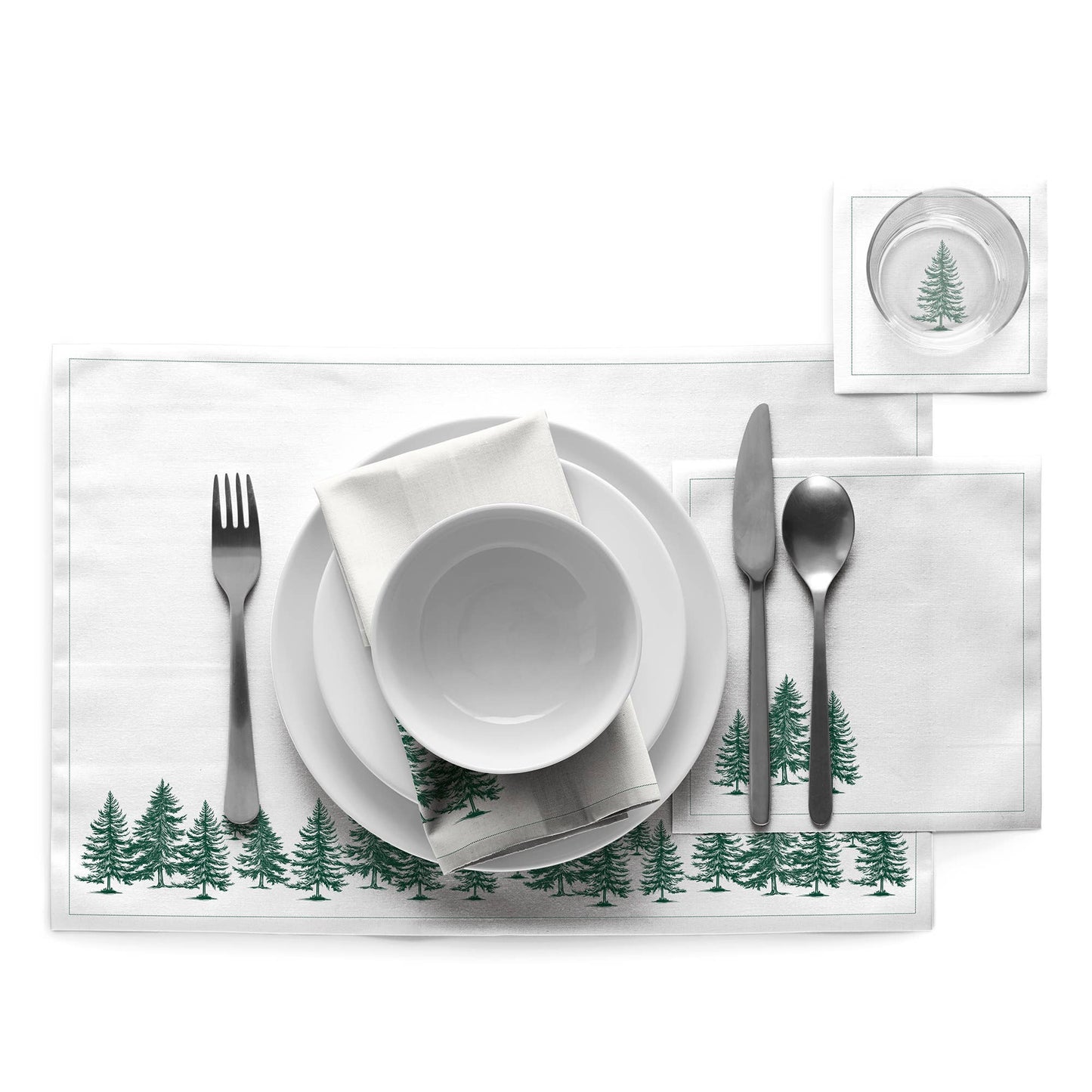 Forest Xmas Cotton Cocktail Napkins 50 Units